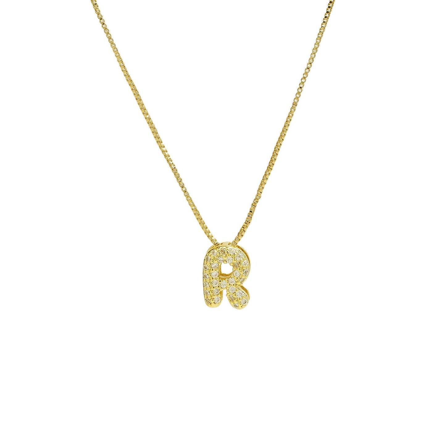 Bling Small Necklace Initial Charm