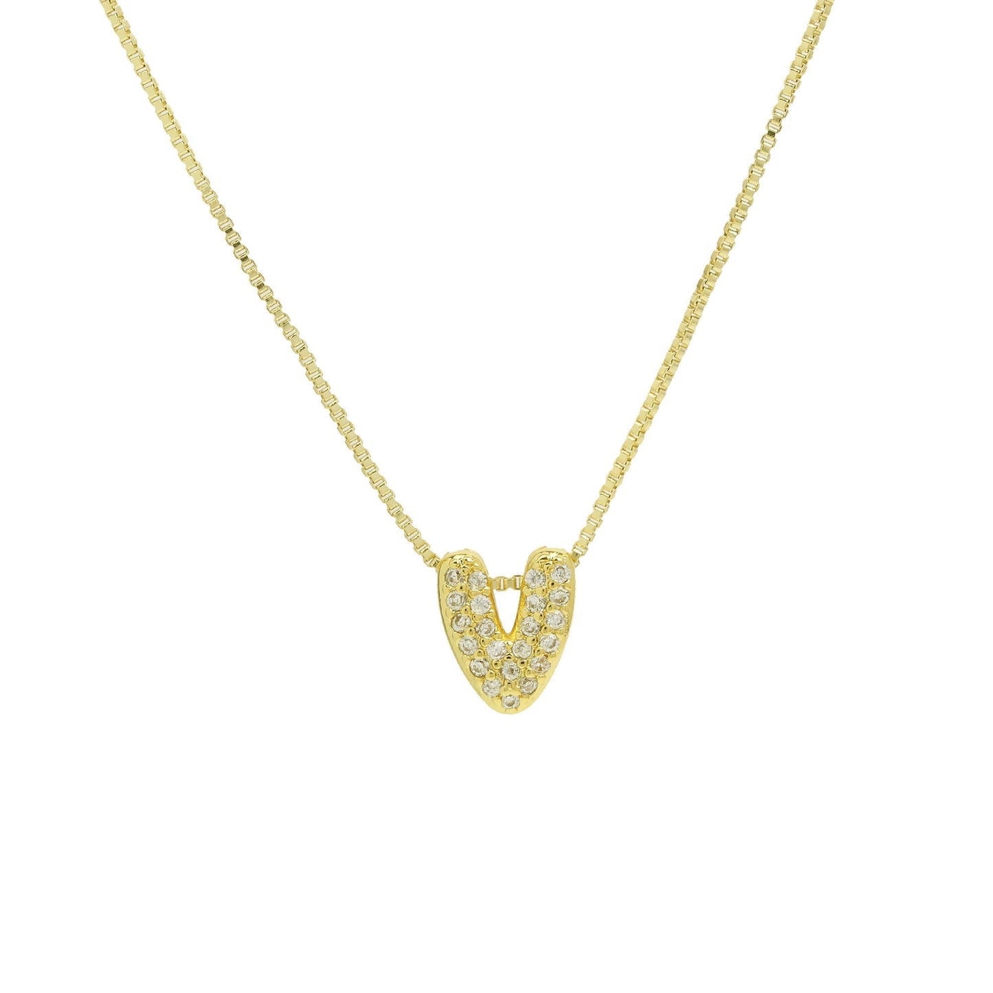 Bling Small Necklace Initial Charm