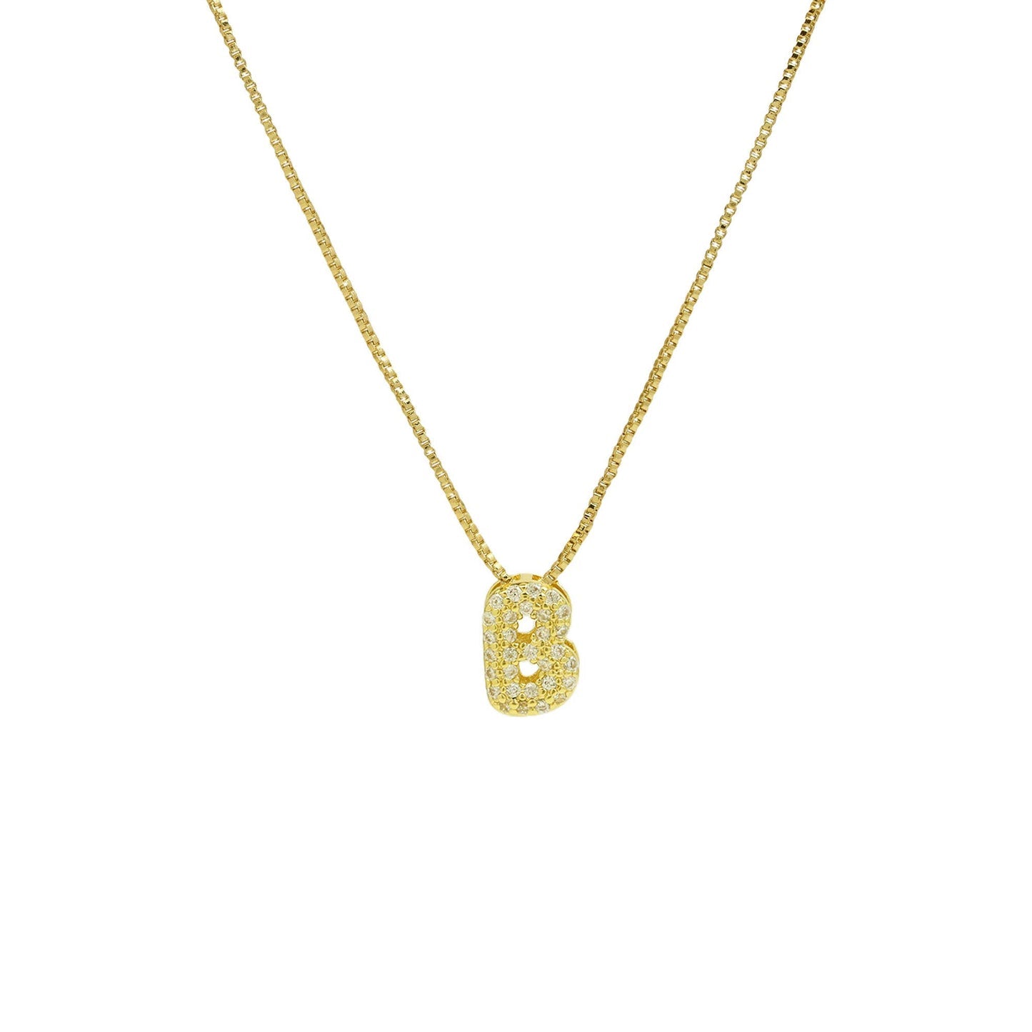 Bling Small Necklace Initial Charm