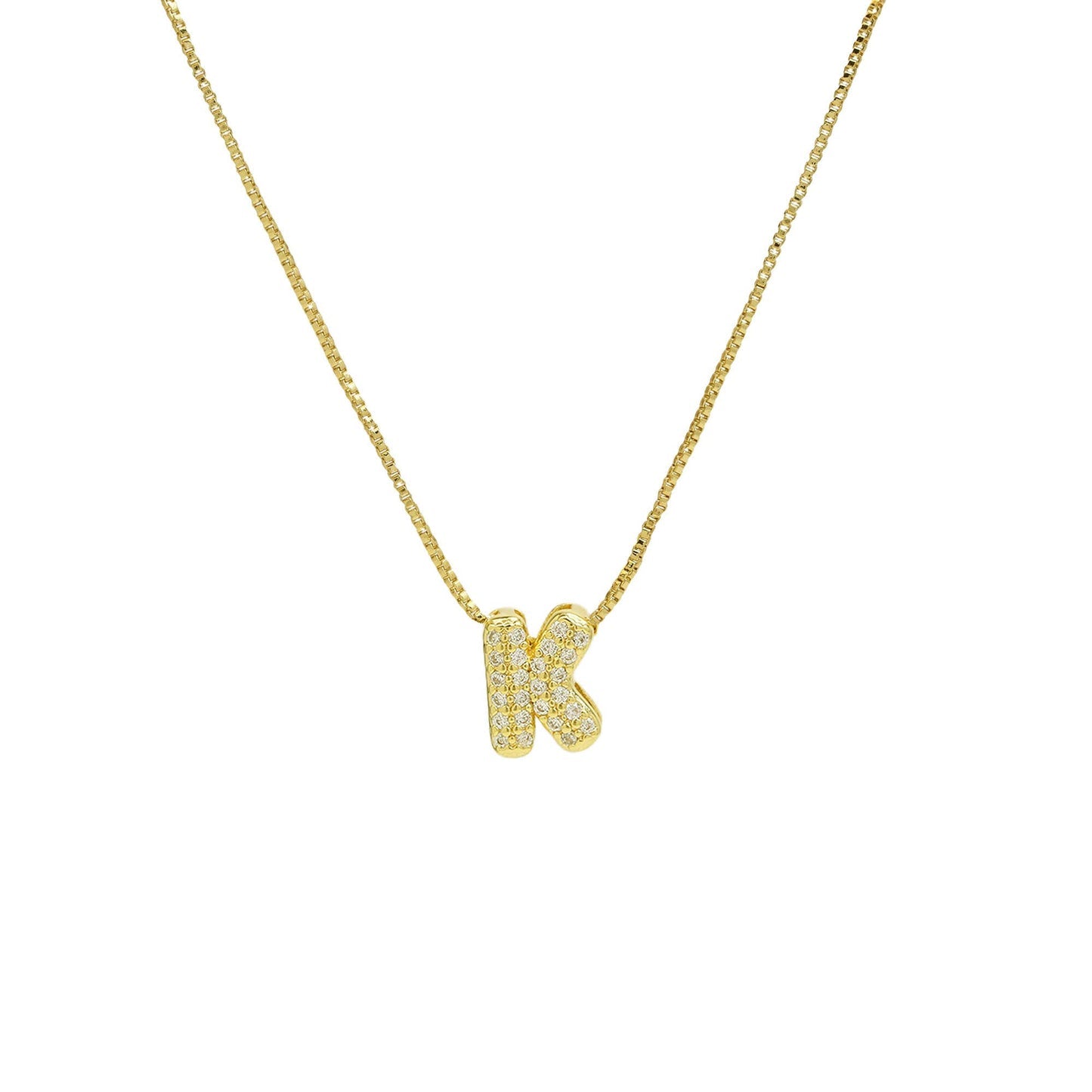 Bling Small Necklace Initial Charm