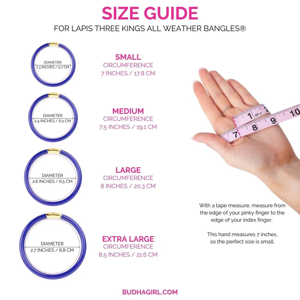 Budha Girl Lapis Three King Bangles - Medium