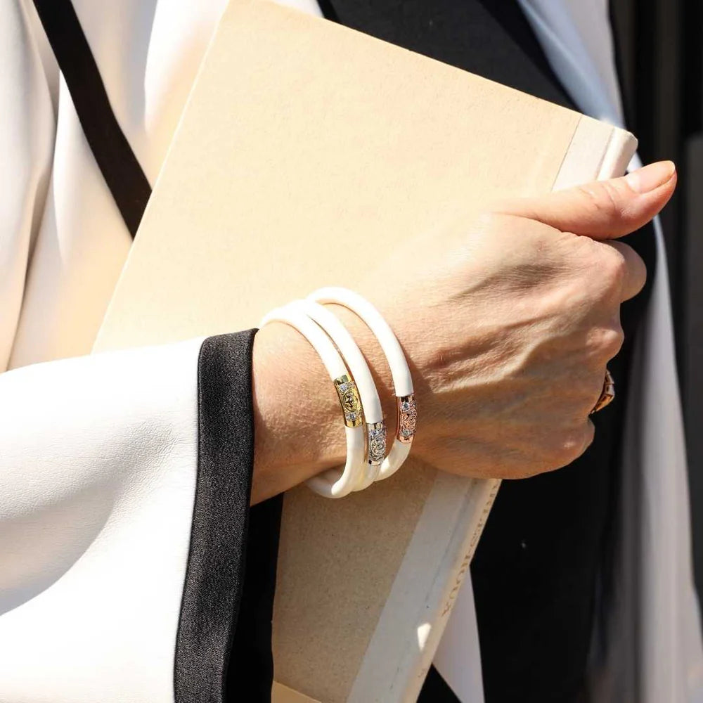 Budha Girl Ivory Three Kings All Weather Bangles - Medium