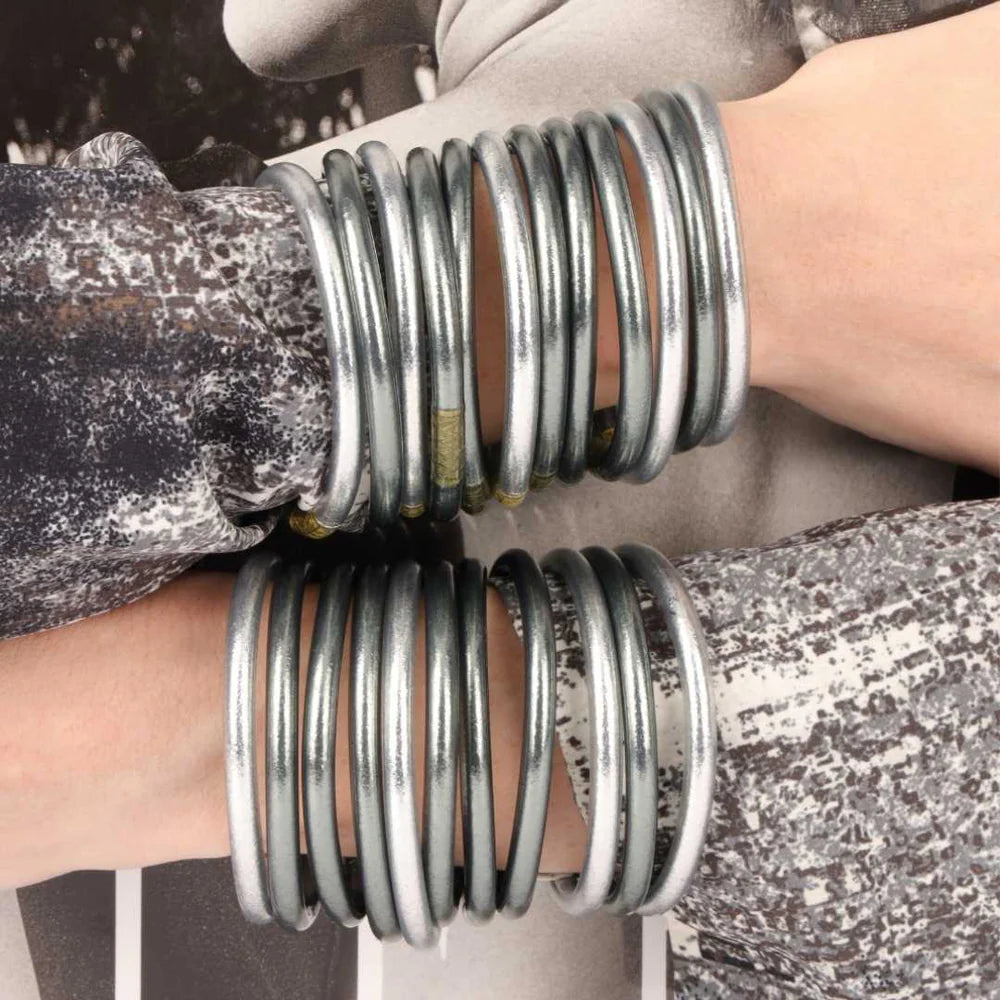 Budha Girl Graphite All Weather Bangles - Medium