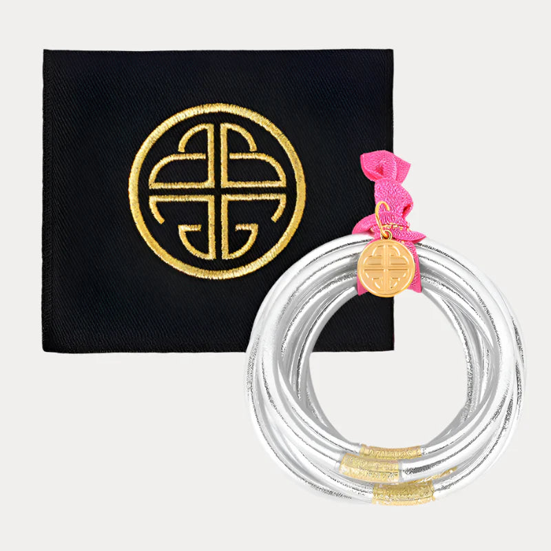 Budha Girl Silver All Weather Bangles - Large