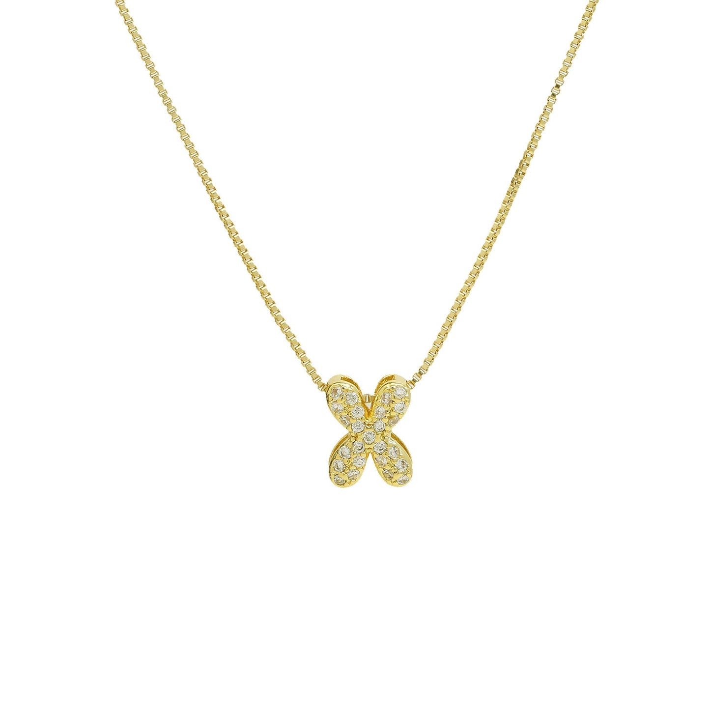 Bling Small Necklace Initial Charm