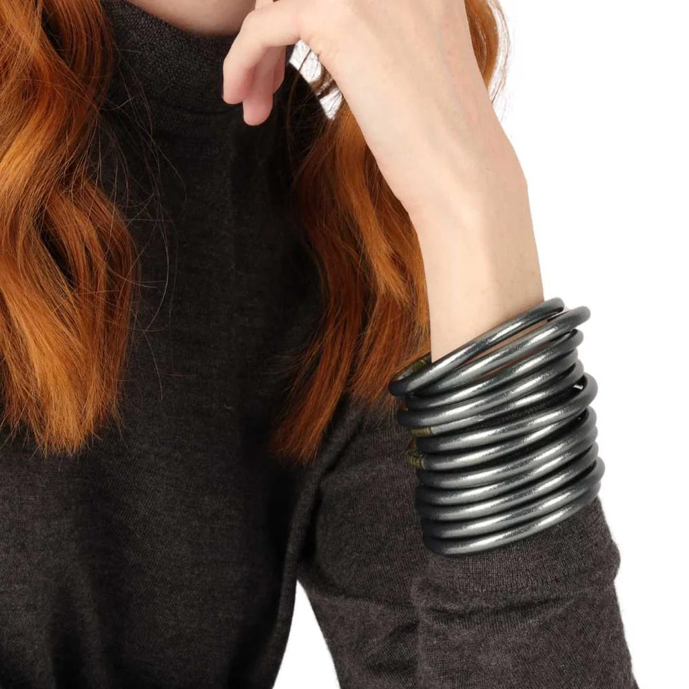 Budha Girl Graphite All Weather Bangles - Medium