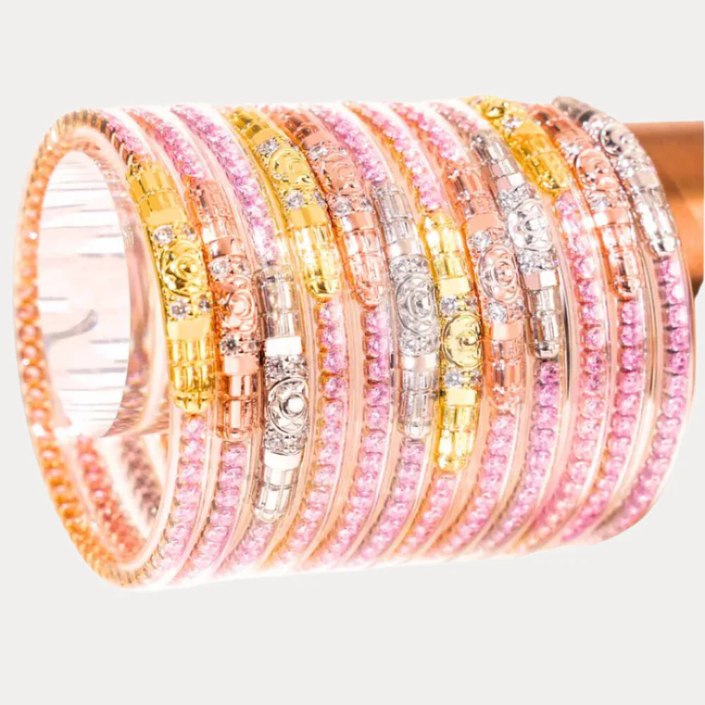Budha Girl Three Queens All Weather Bangle - Petal Pink