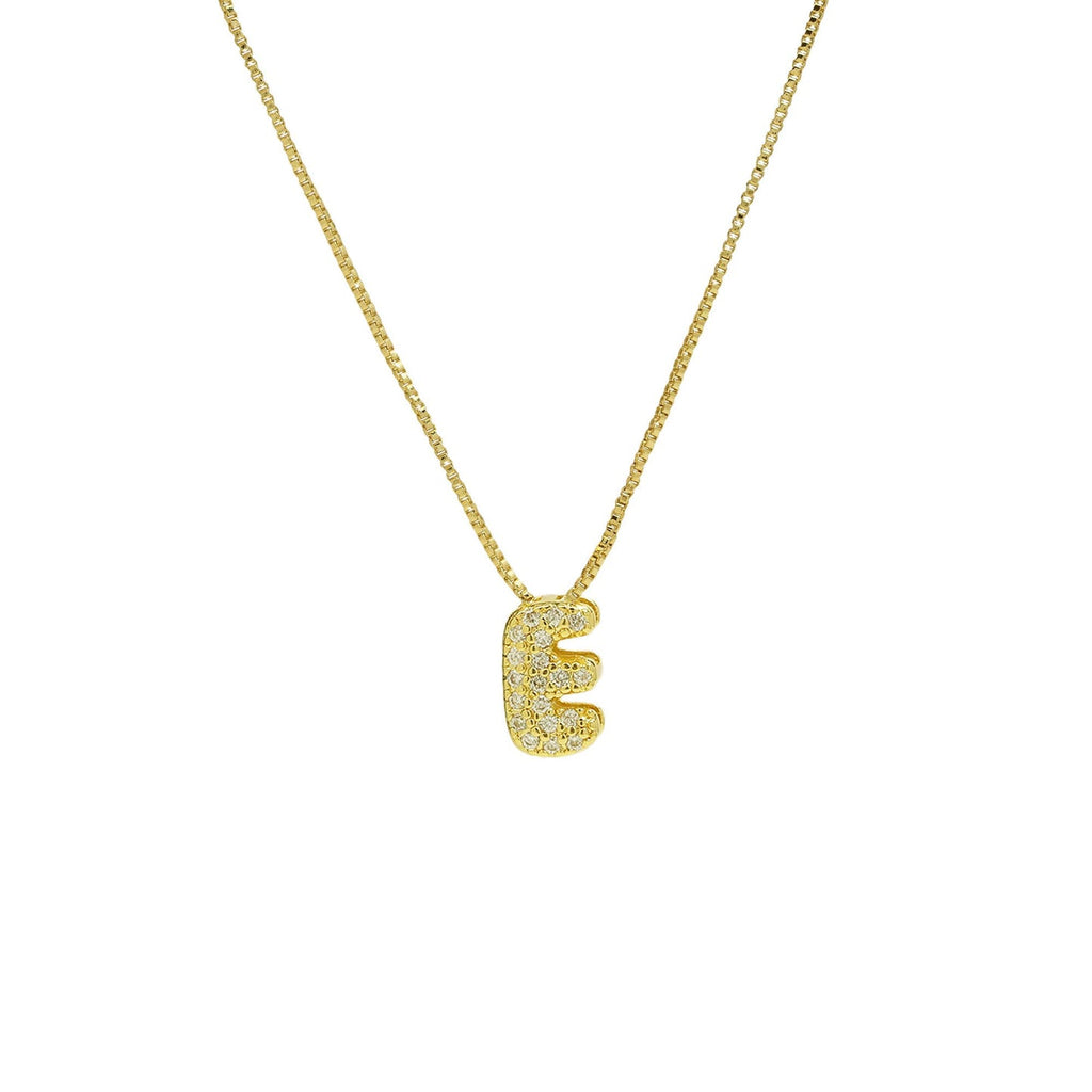 Bling Small Necklace Initial Charm