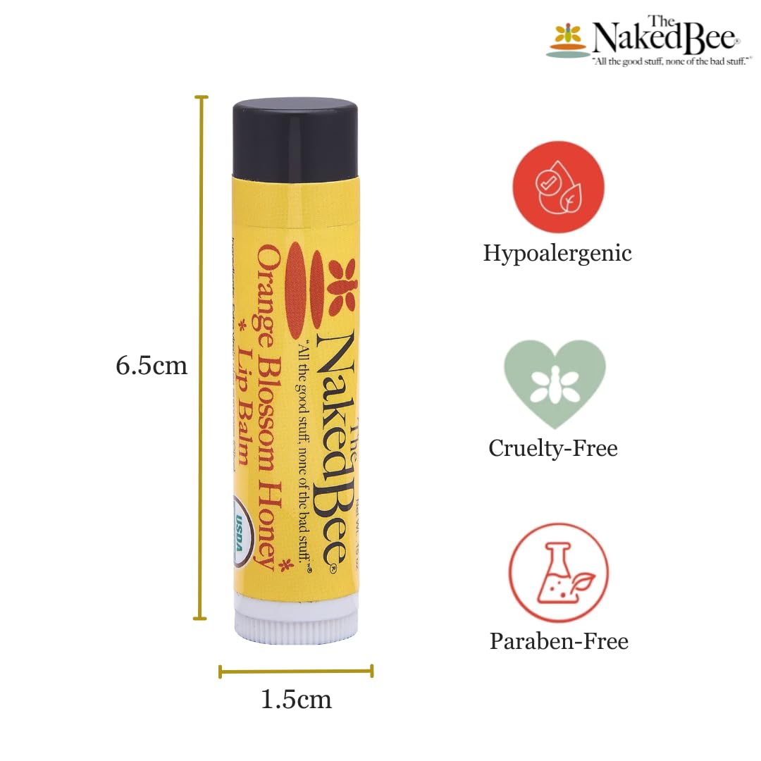The Naked Bee Lip Balm in Orange Blossom Honey 0.15 oz