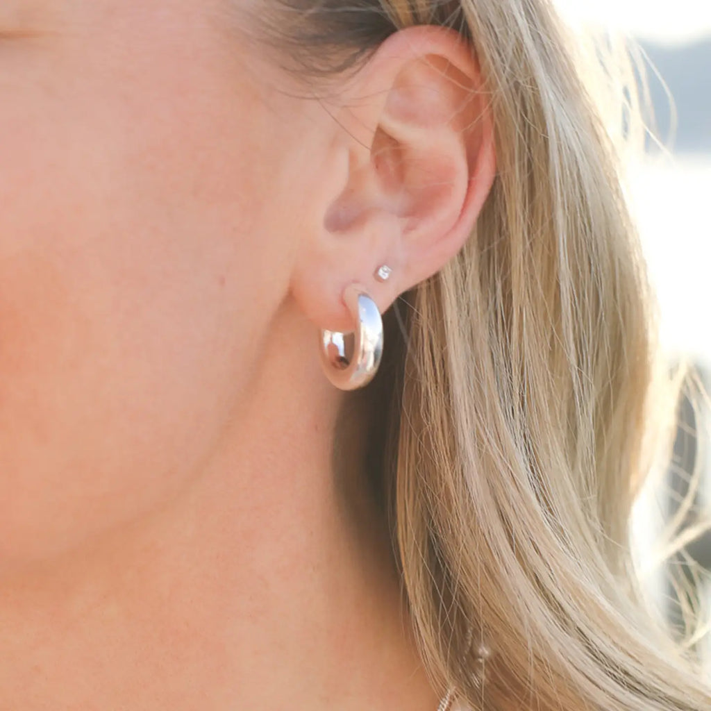 Natalie Wood Just Dance Mini Hoops - Silver