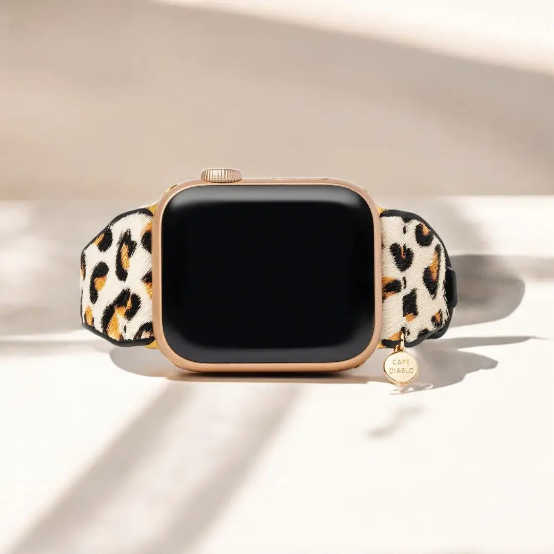 Ivory Feline Apple Leather Watch Strap