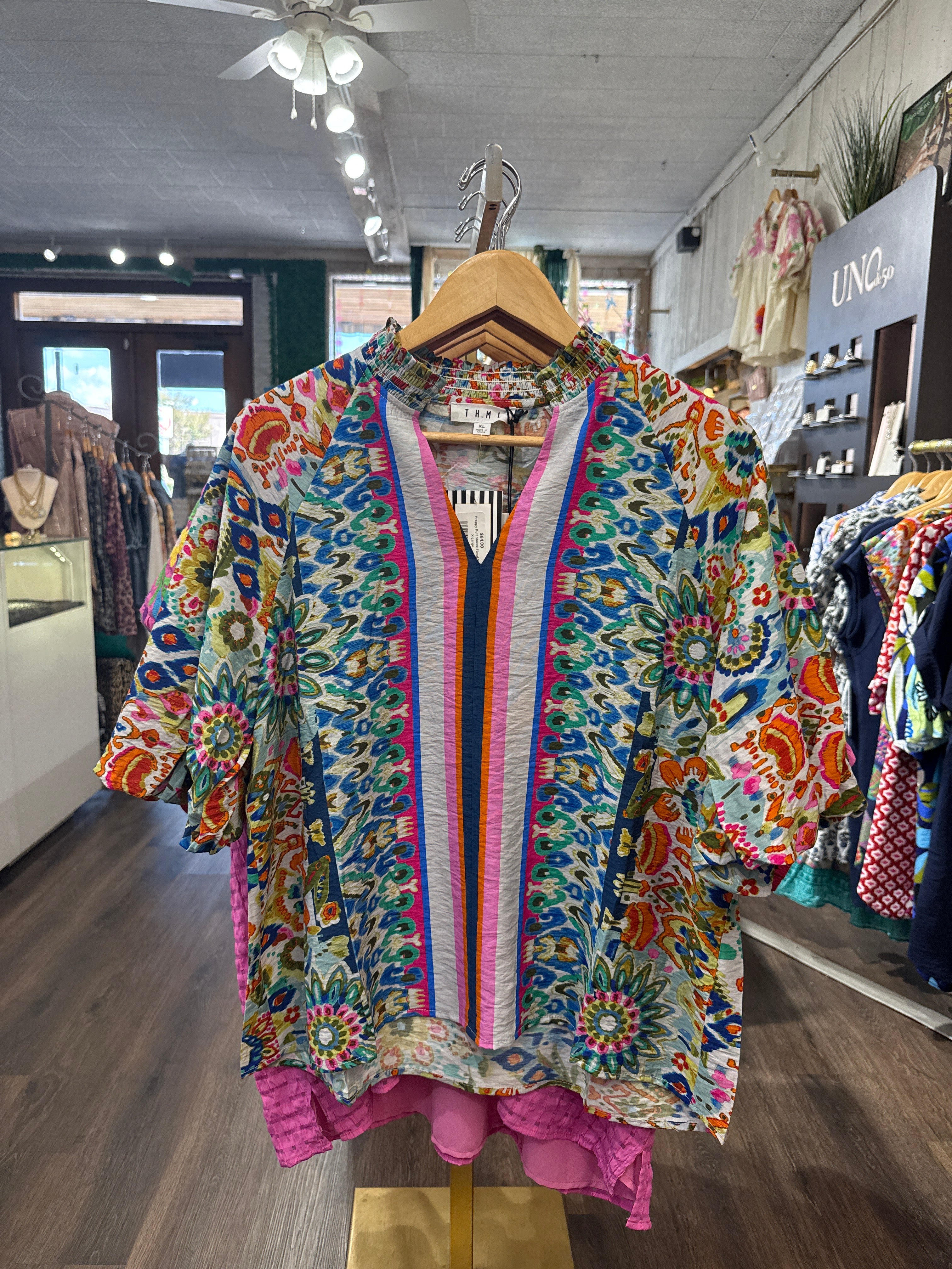 Preppy Puff Sleeve Floral Top