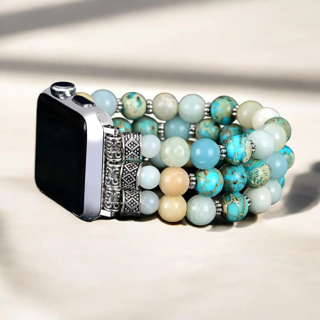 Amazonite Blue Ocean Stretch Watch Strap