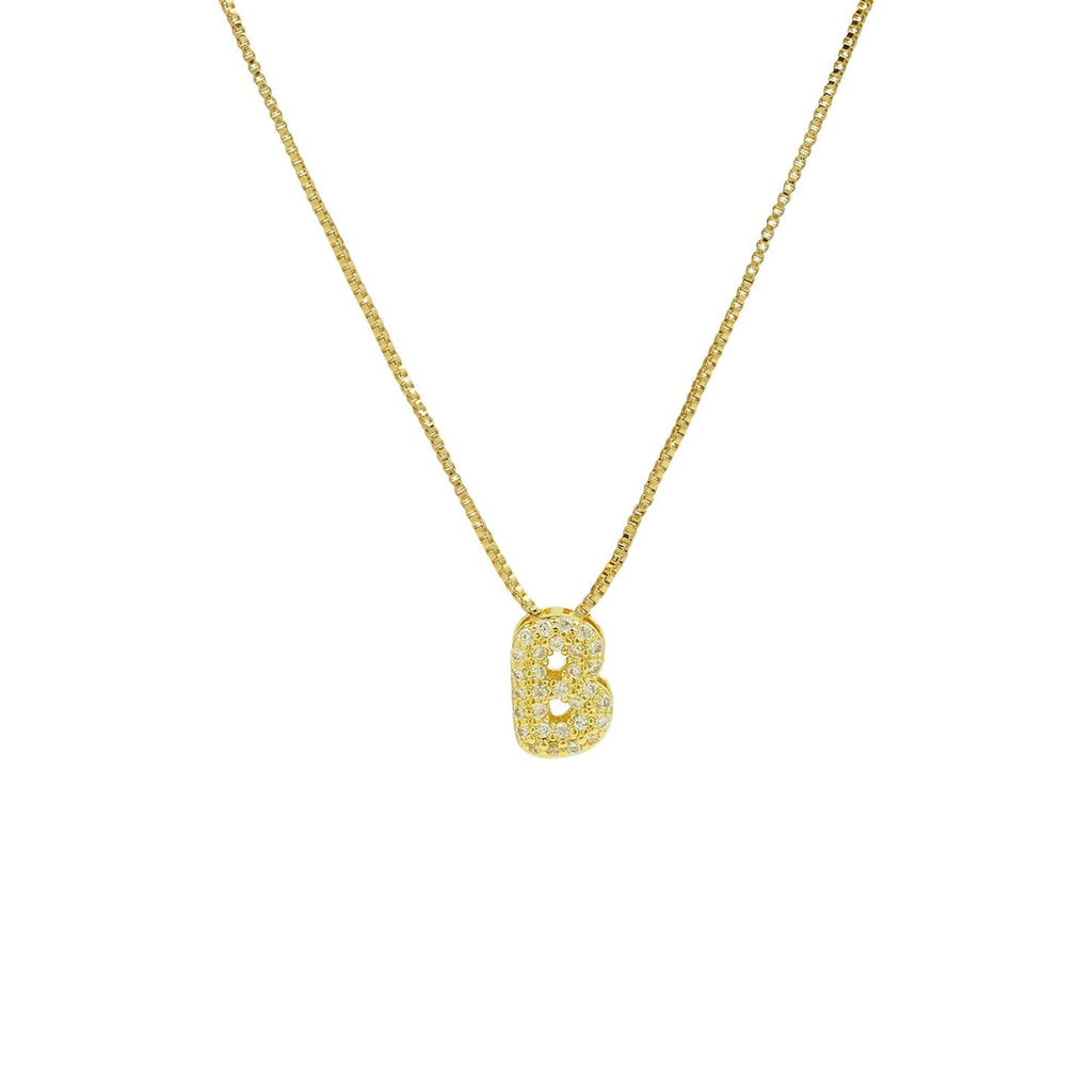 Bling Small Necklace Initial Charm