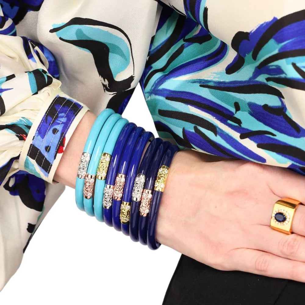 Budha Girl Lapis Three King Bangles - Medium