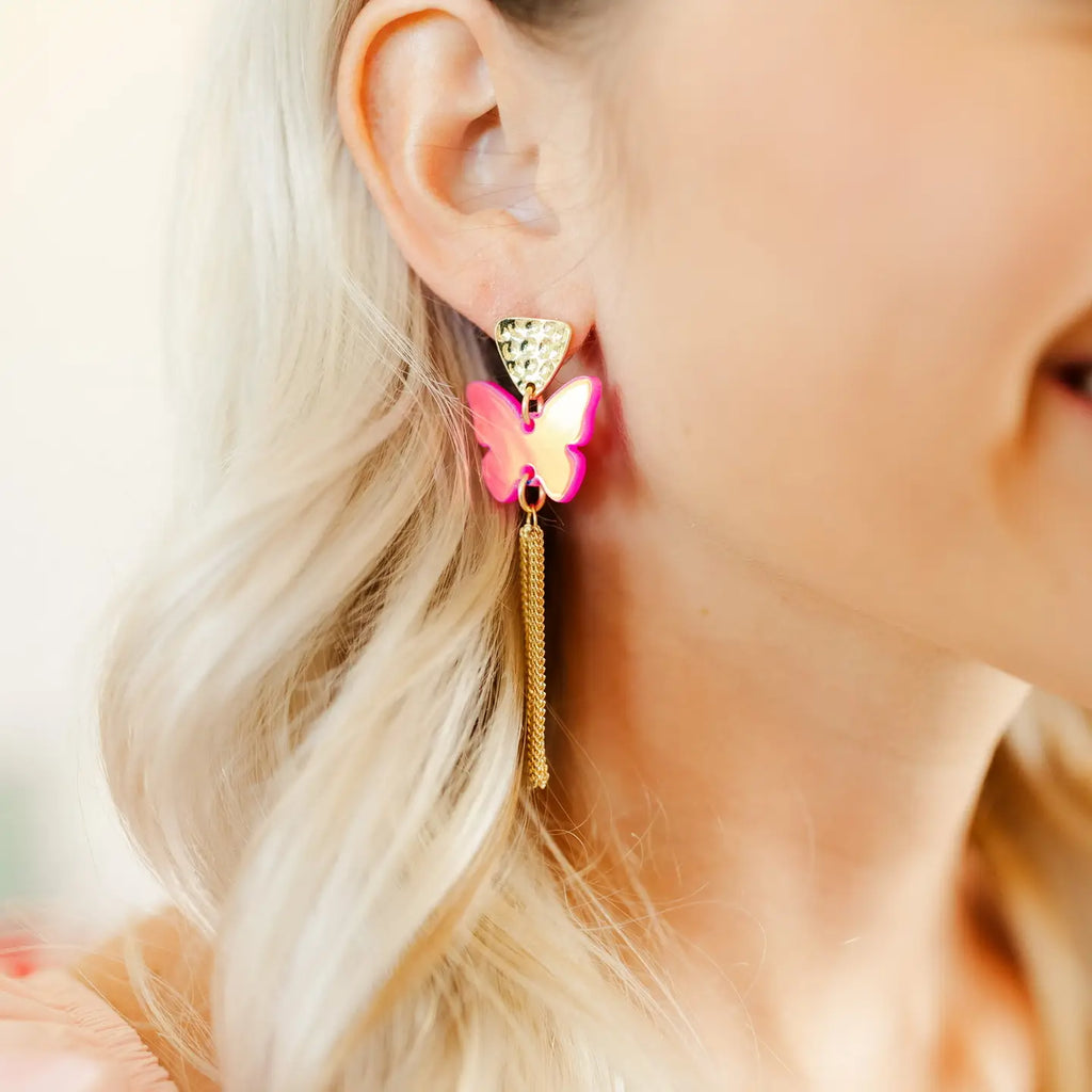Taylor Shaye Iridescent Butterfly Sally Tassels
