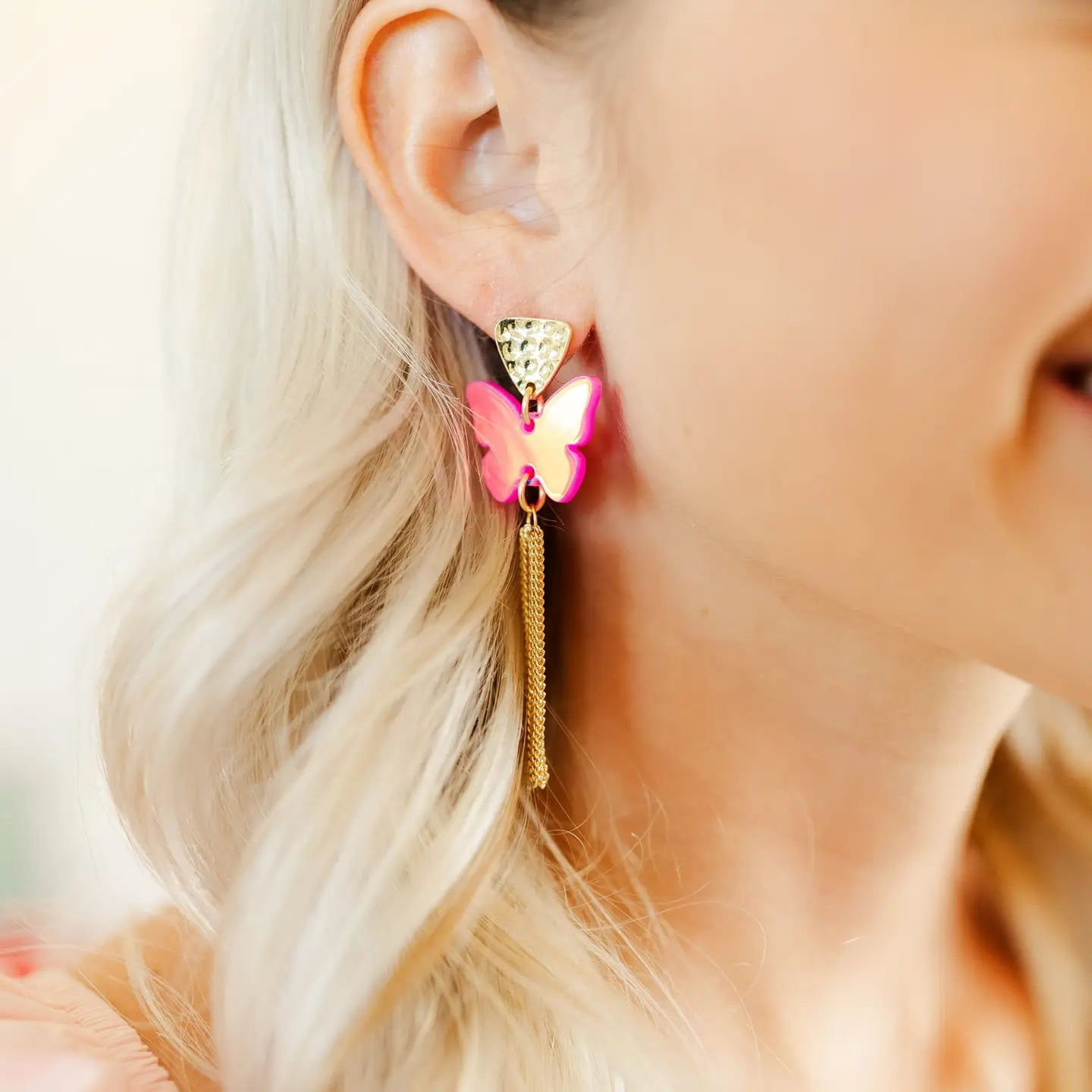 Taylor Shaye Iridescent Butterfly Sally Tassels