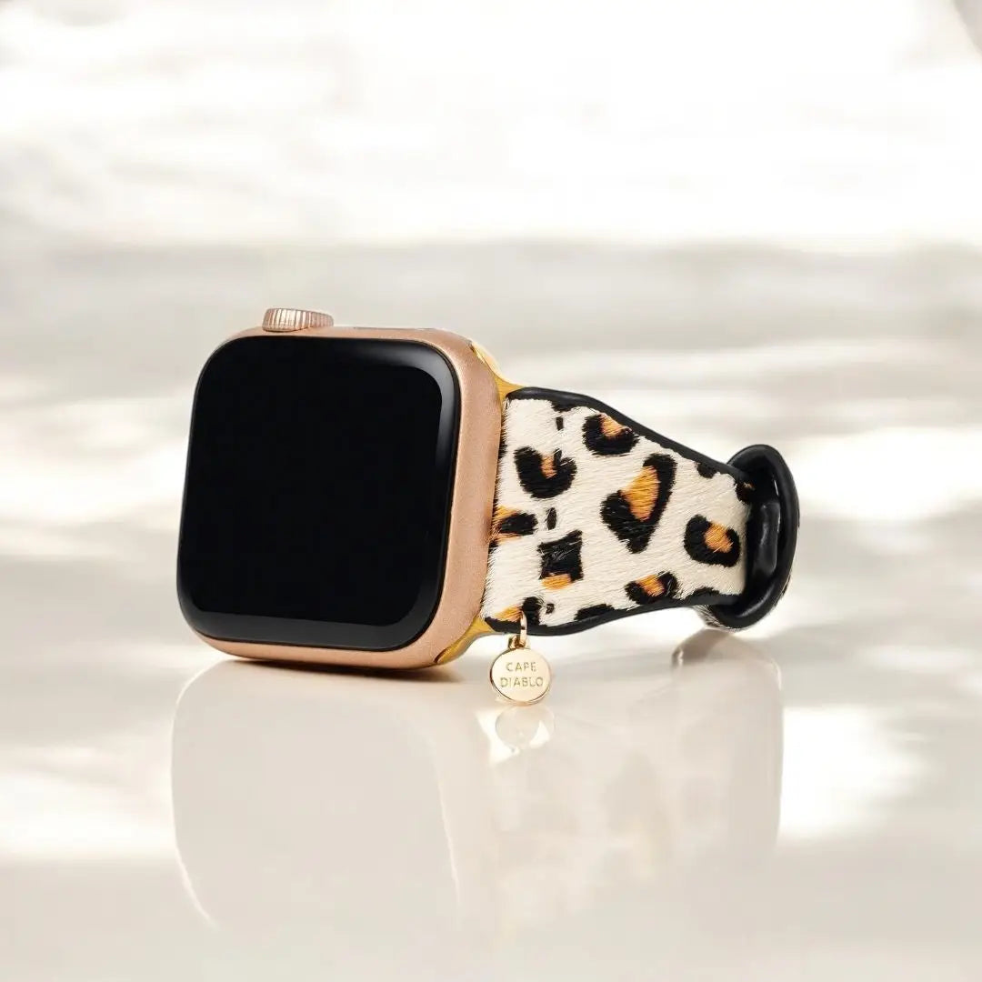 Ivory Feline Apple Leather Watch Strap