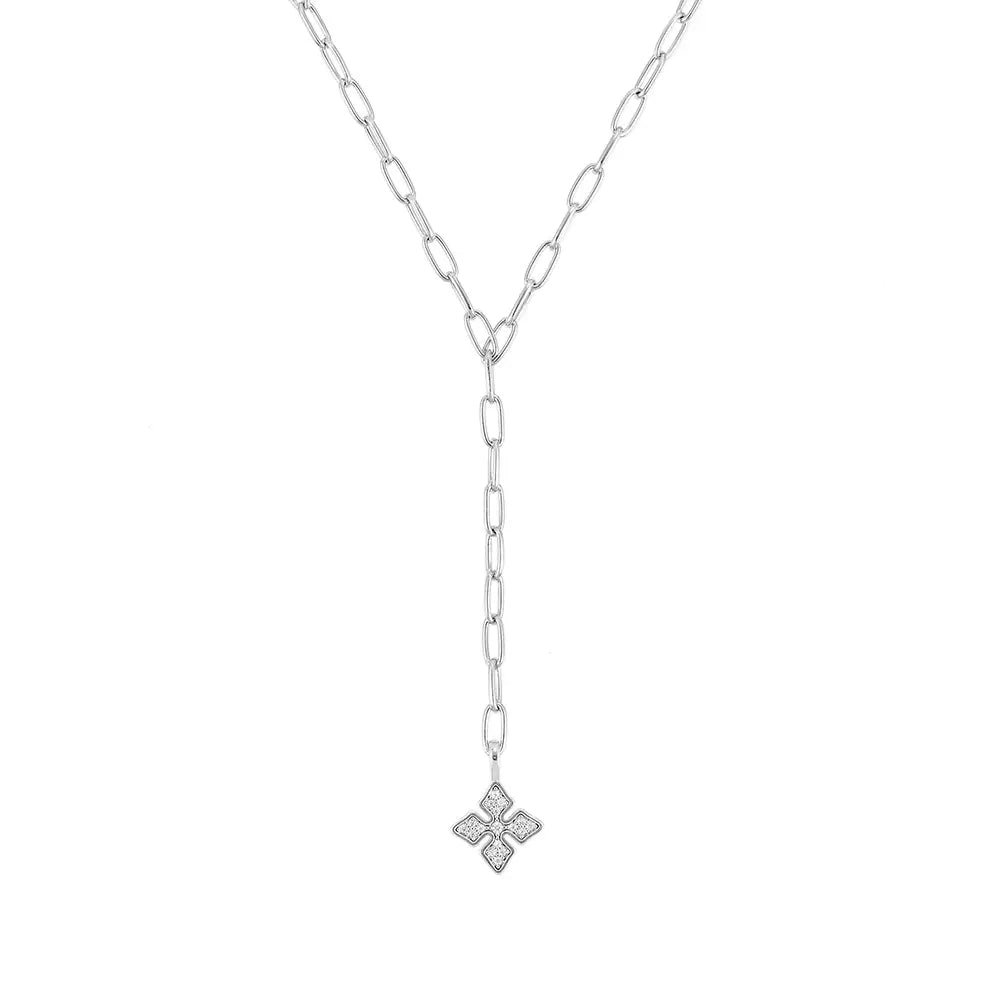 Shine Bright Cross Necklace - Silver