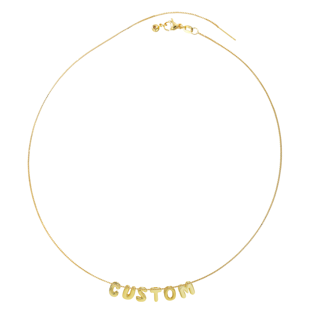 Smooth Initial Custom Word Name Necklaces