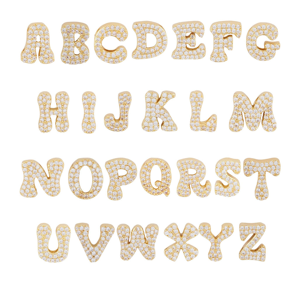 Cosmic Scroll CZ Initial Custom Word Name Necklaces