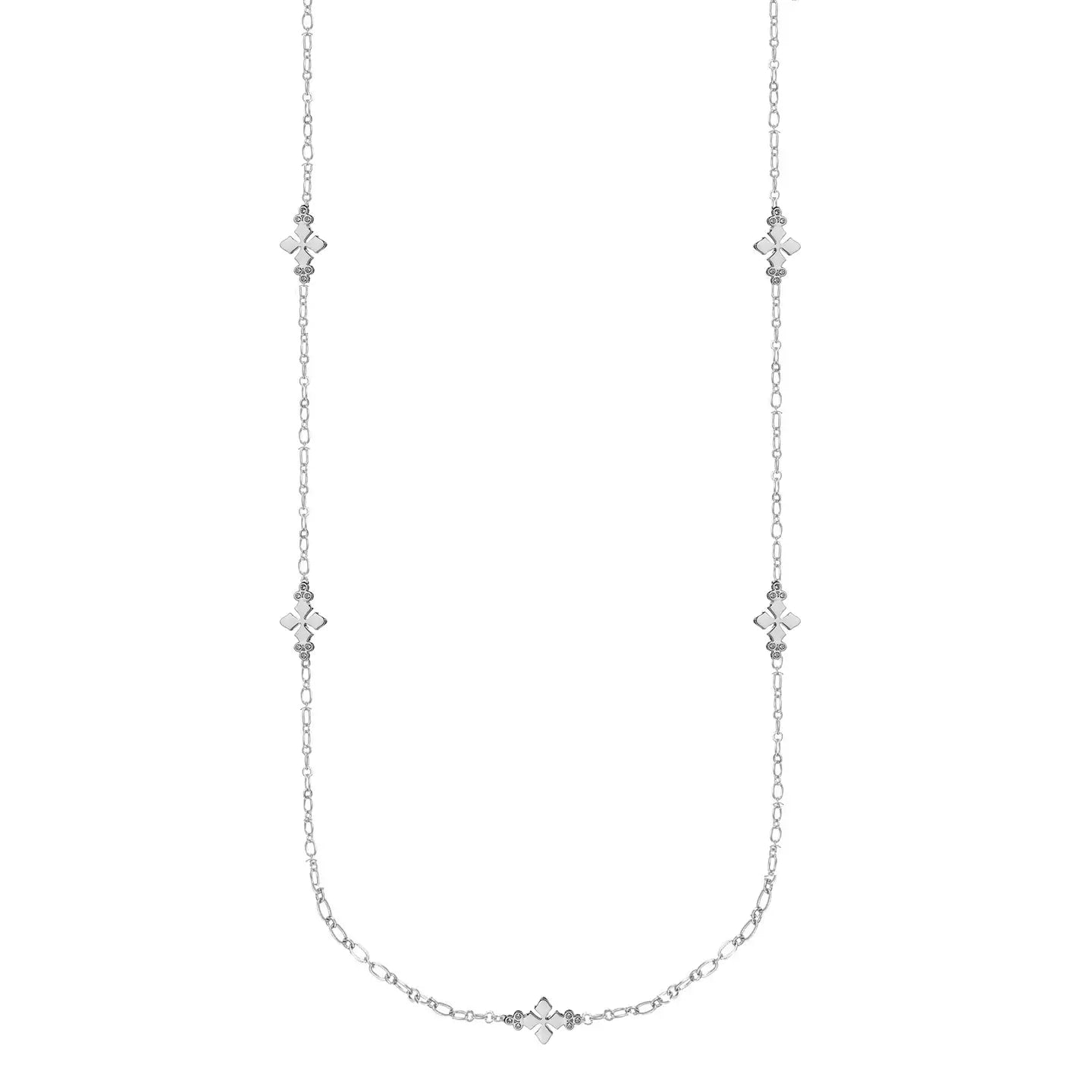 Believer Cross Station Necklace - Silver