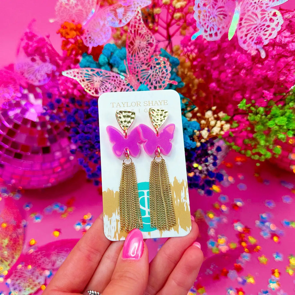 Taylor Shaye Iridescent Butterfly Sally Tassels