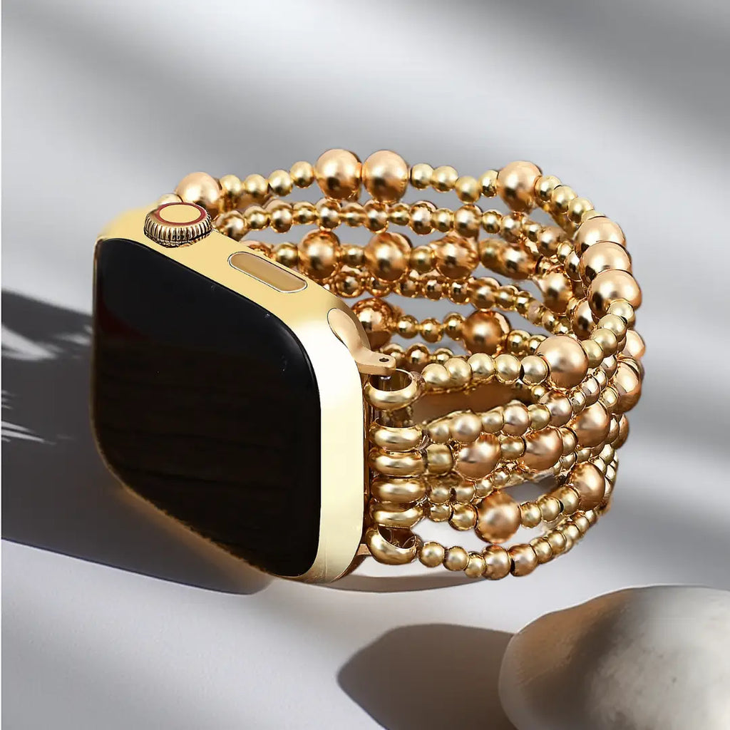 Golden Demure Stretch Apple Watch Strap
