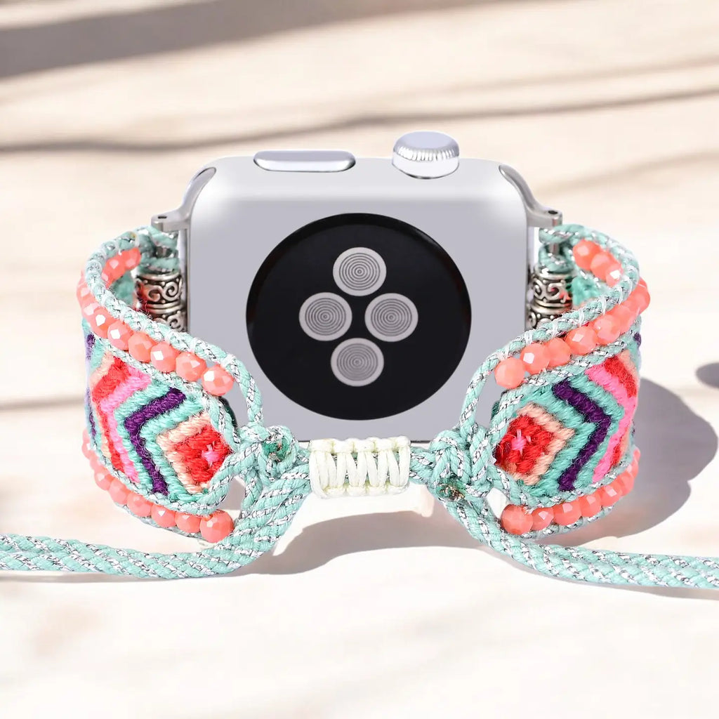 Peachy Paradise Woven Watch Strap