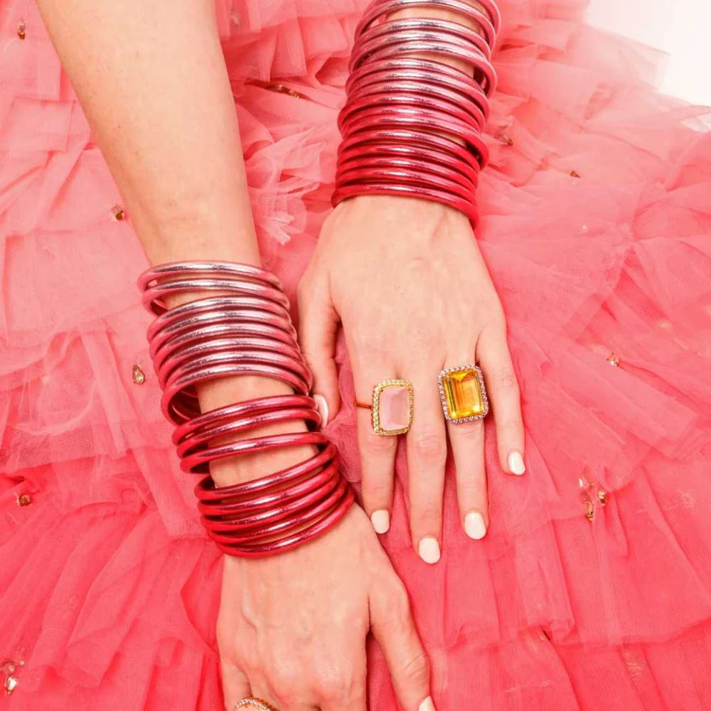 Budha Girl Pink All Weather Bangles - Serenity Prayer