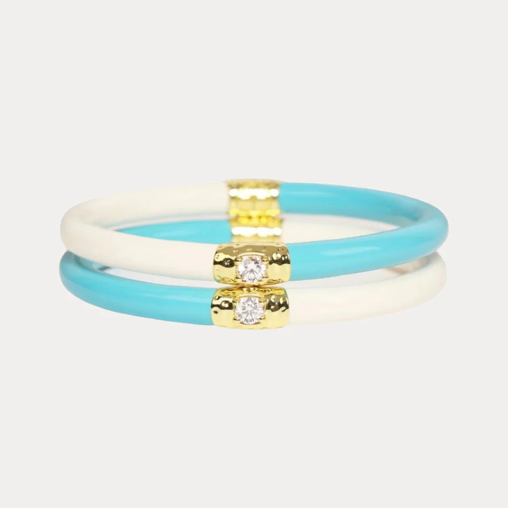 Budha Girl Turquoise/Ivory Yin Yang Bangles - Large