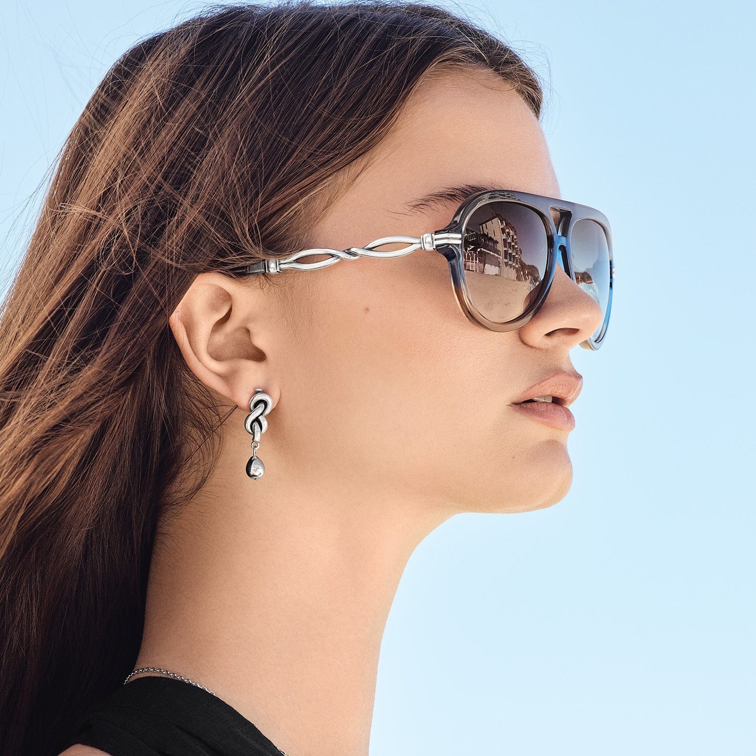 Brighton Interlock Twist Aviator Sunglasses