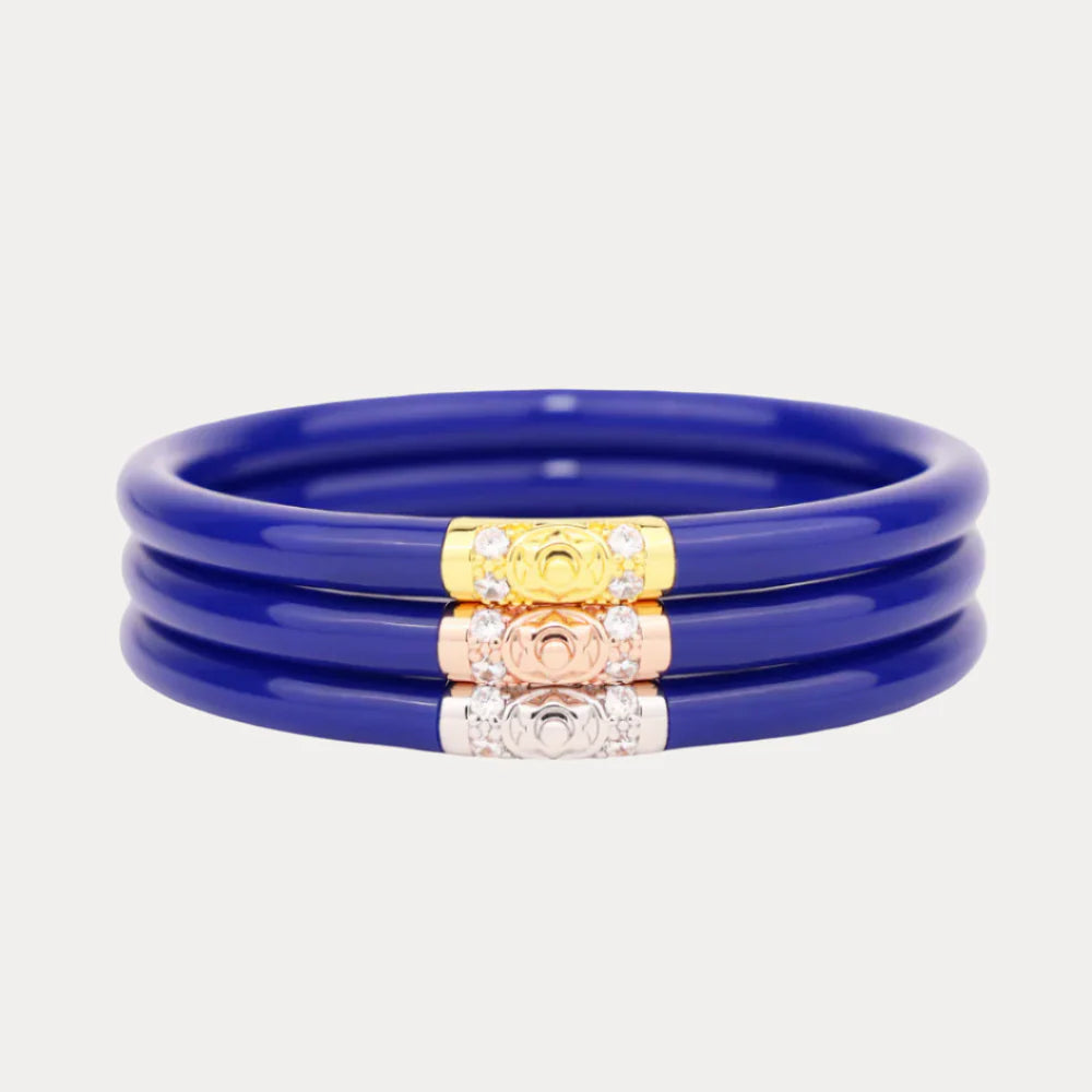 Budha Girl Lapis Three King Bangles - Medium