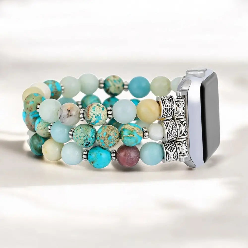 Amazonite Blue Ocean Stretch Watch Strap