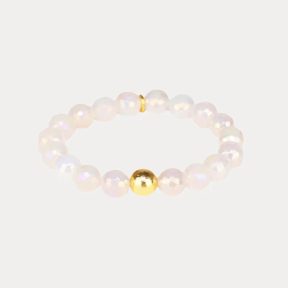 Budha Girl Melange Bead Bracelet - Snow