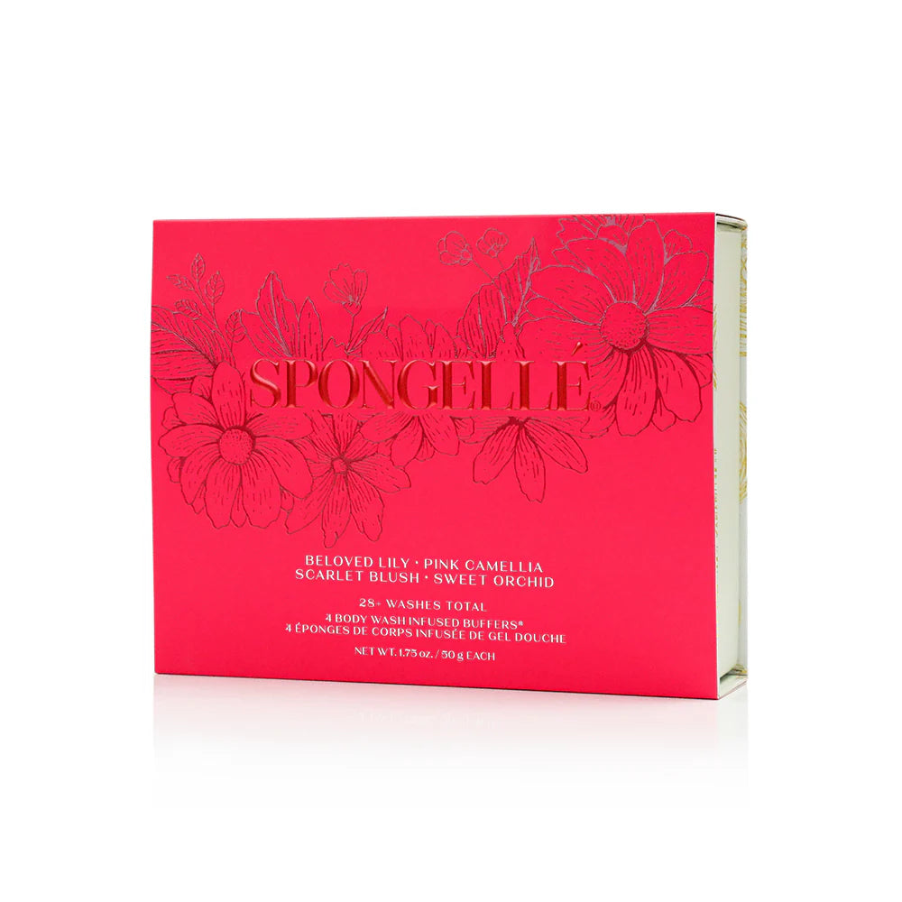 Spongelle Valentines Gift Set 4 Body Wash Buffers