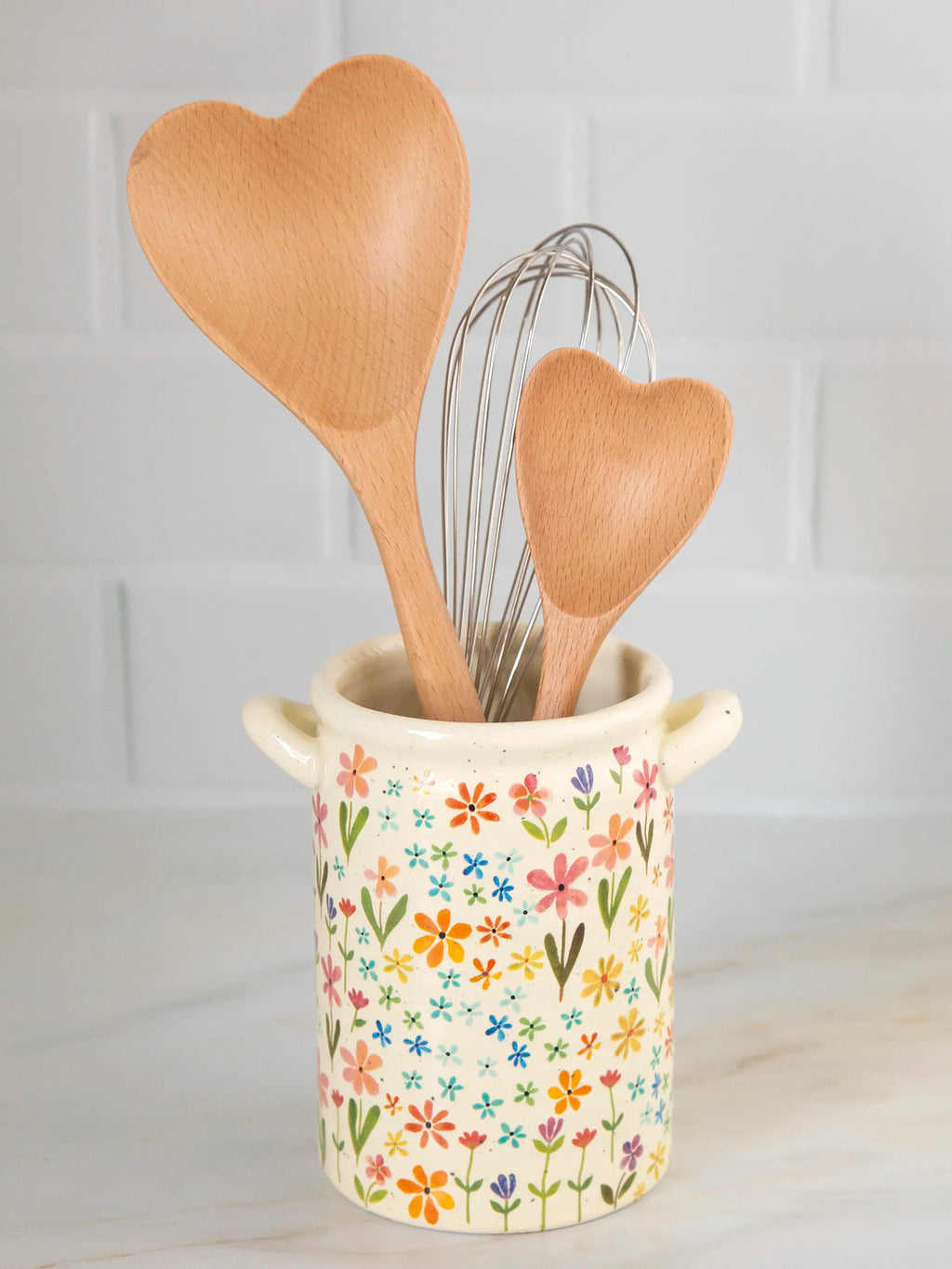 Natural Life Wooden Spoons, Set of 2 - Hearts