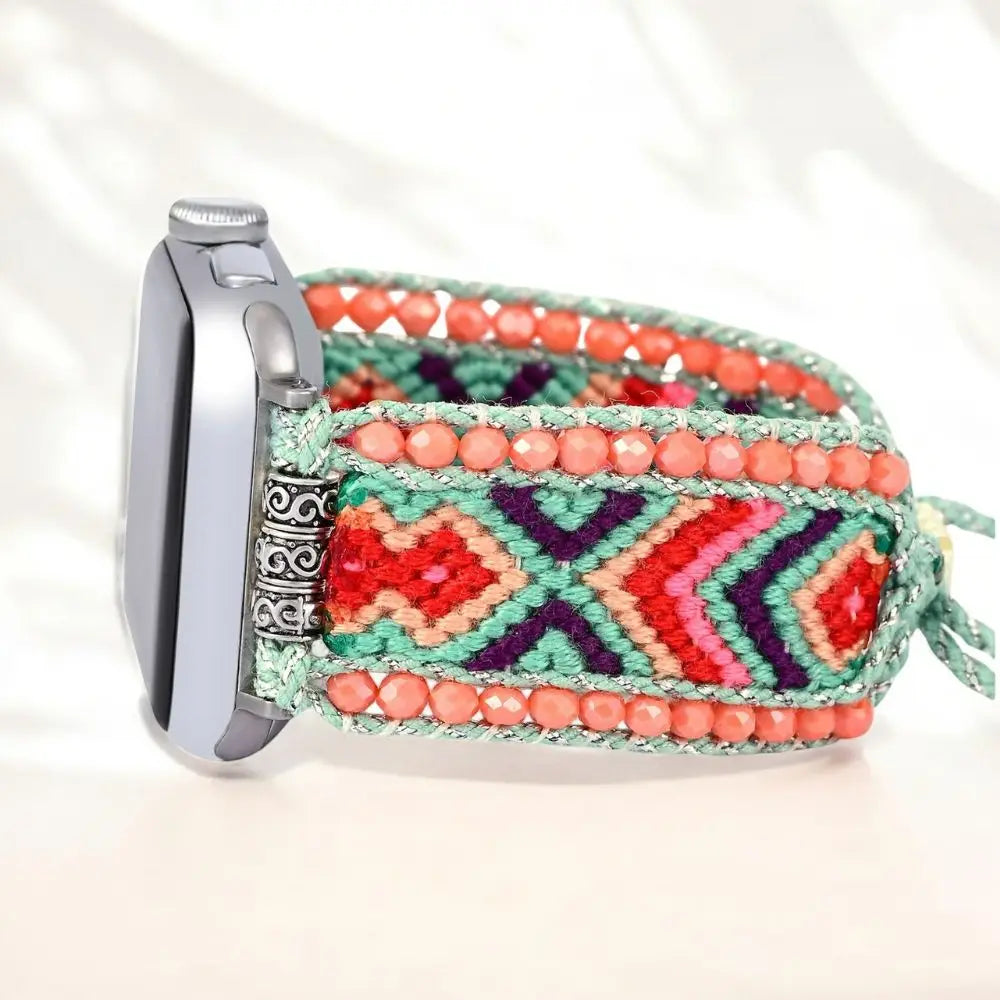 Peachy Paradise Woven Watch Strap