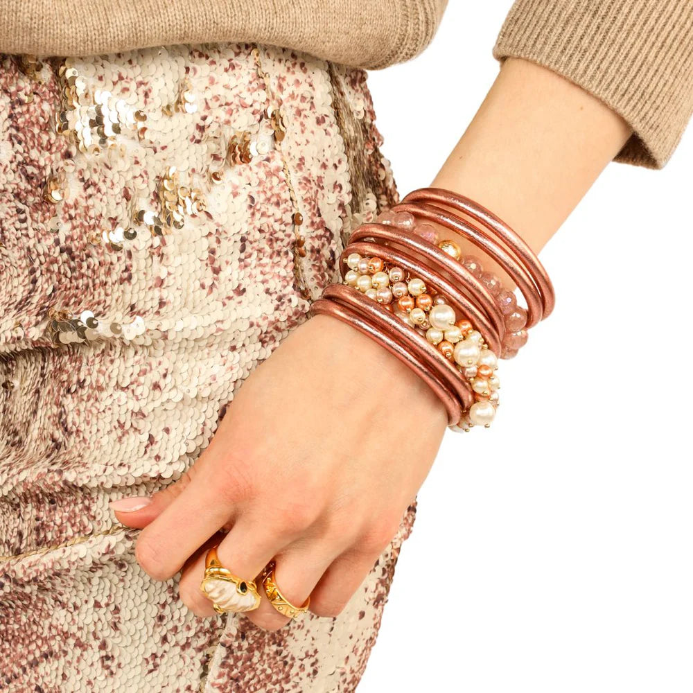 Budha Girl Rose Gold All Weather Bangles - Medium