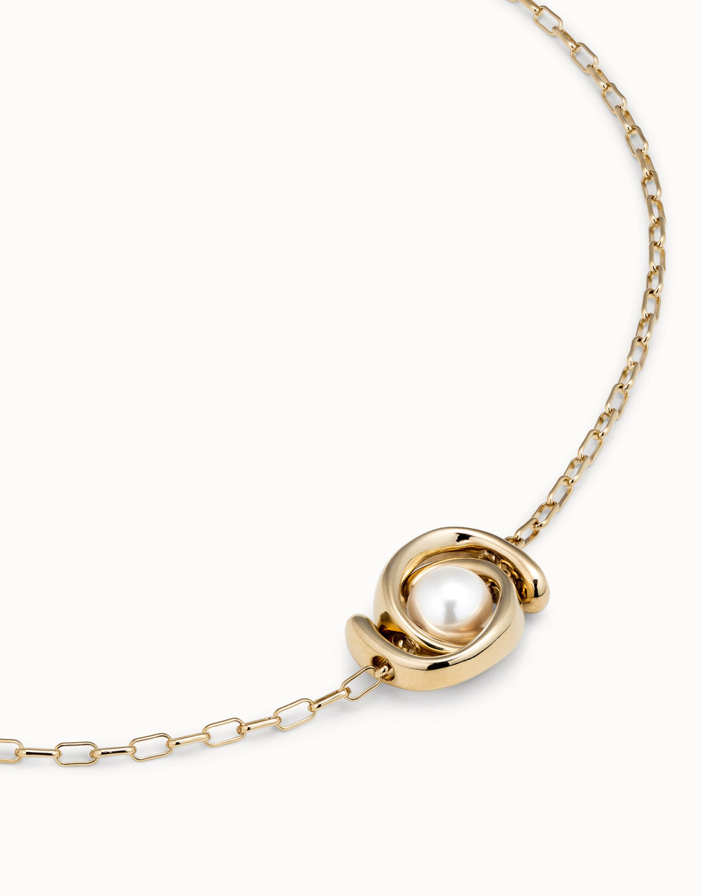 Uno de 50 Full Moon Mother of Pearl Pendant Necklace in 18k Gold Plated Sterling Silver