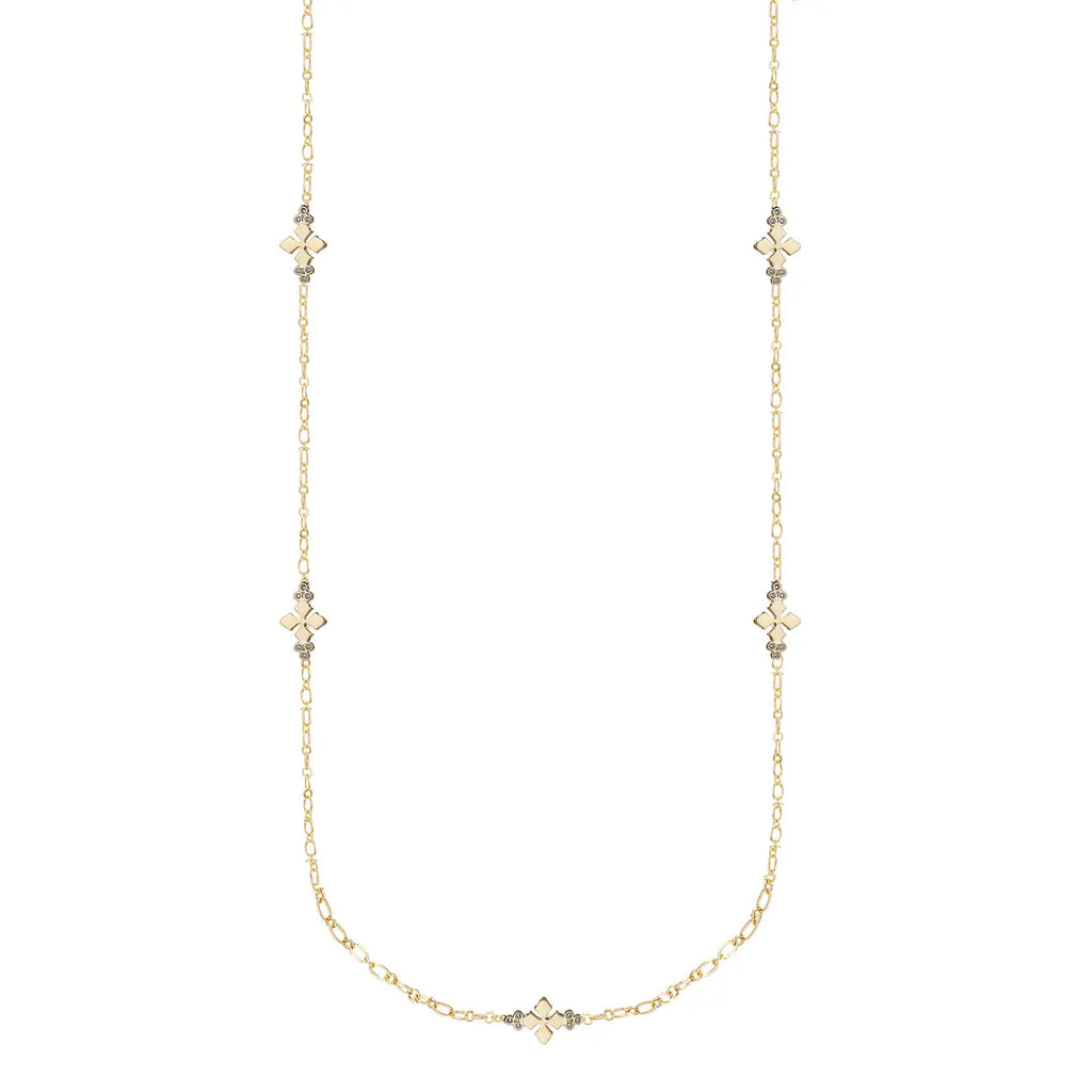Natalie Wood Believer Cross Station Necklace - Gold