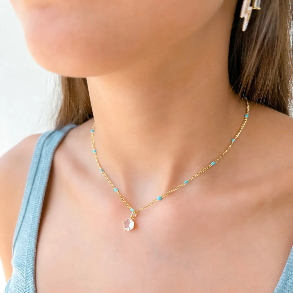 Taylor Shaye Shannon Necklace Light Blue