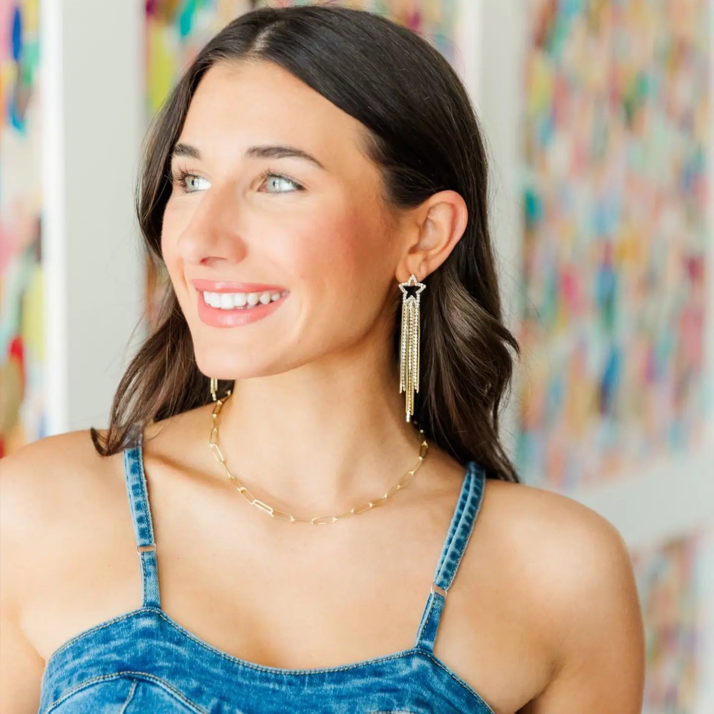 Taylor Shaye Madonna Star Chain Drops