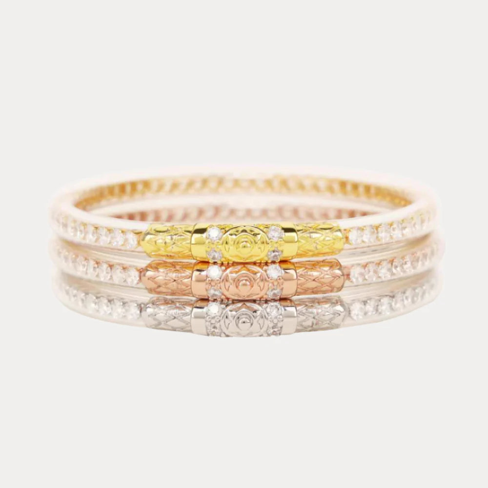 Budha Girl Three Queens All Weather Bangle - Crystal Clear