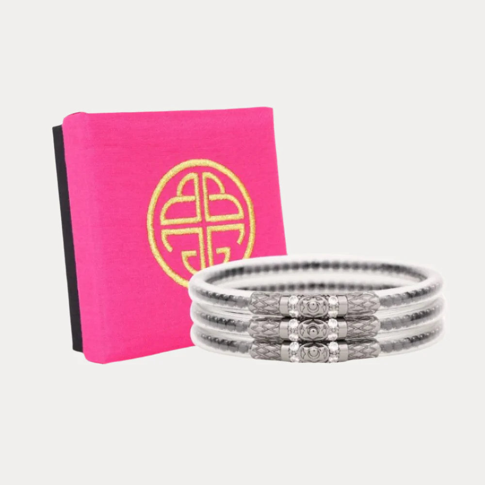 Budha Girl Three Queens All Weather Bangle - Black Spinel