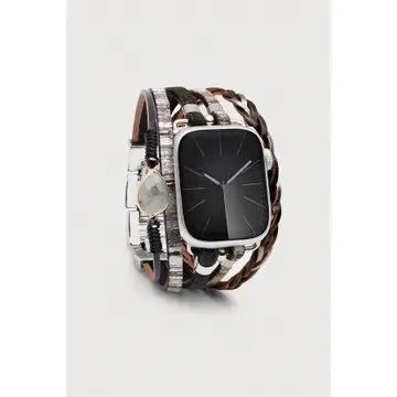 Black Bohemian Leather Apple Watch Band