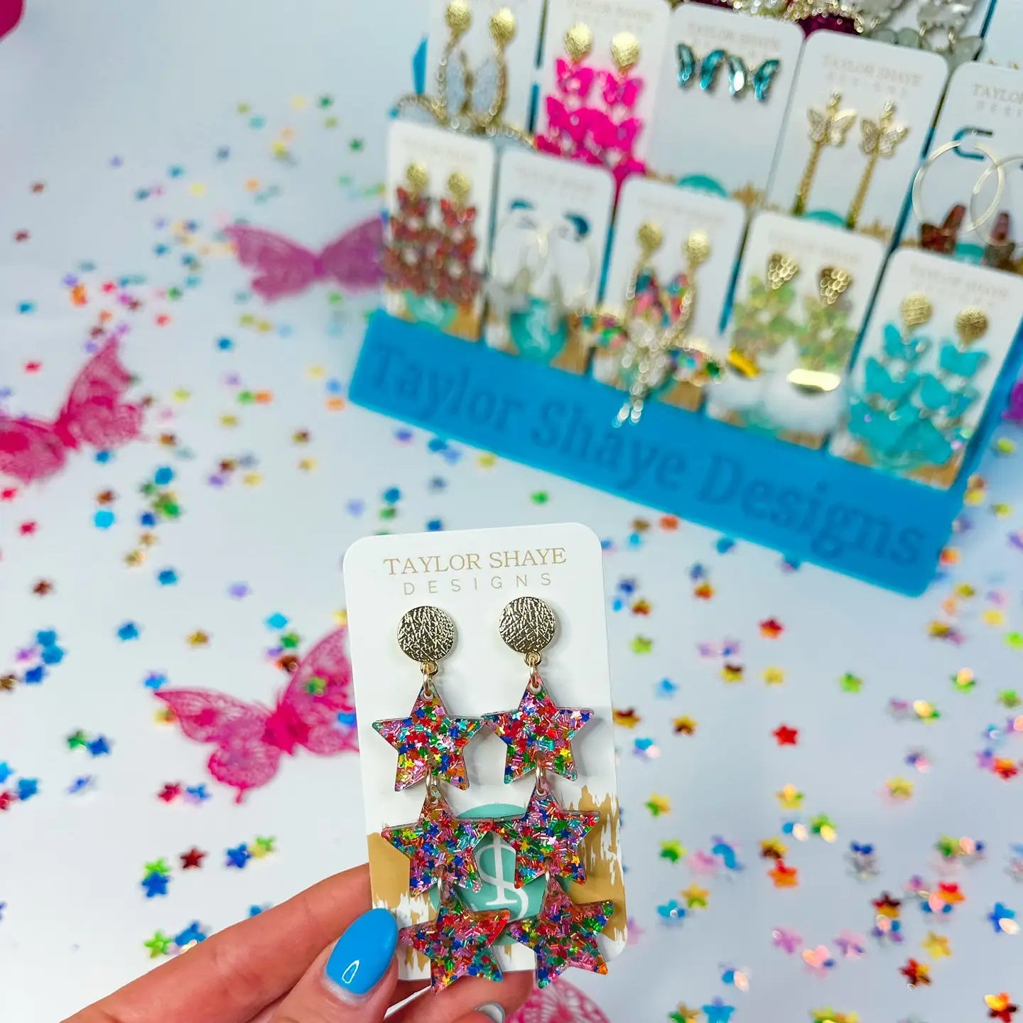 Taylor Shaye Rainbow Star Confetti Triple Stars