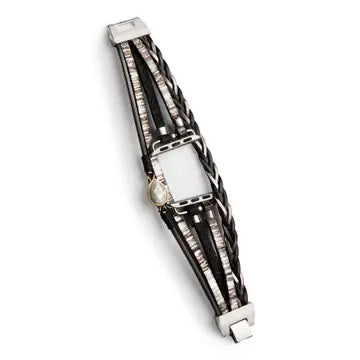 Black Bohemian Leather Apple Watch Band