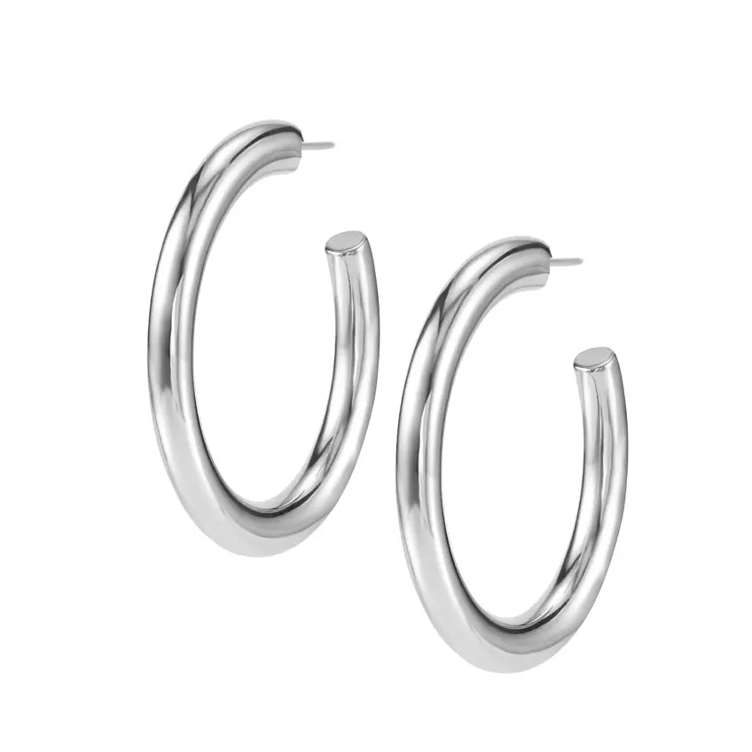 Natalie Wood Just Dance Hoop Earrings  - Silver