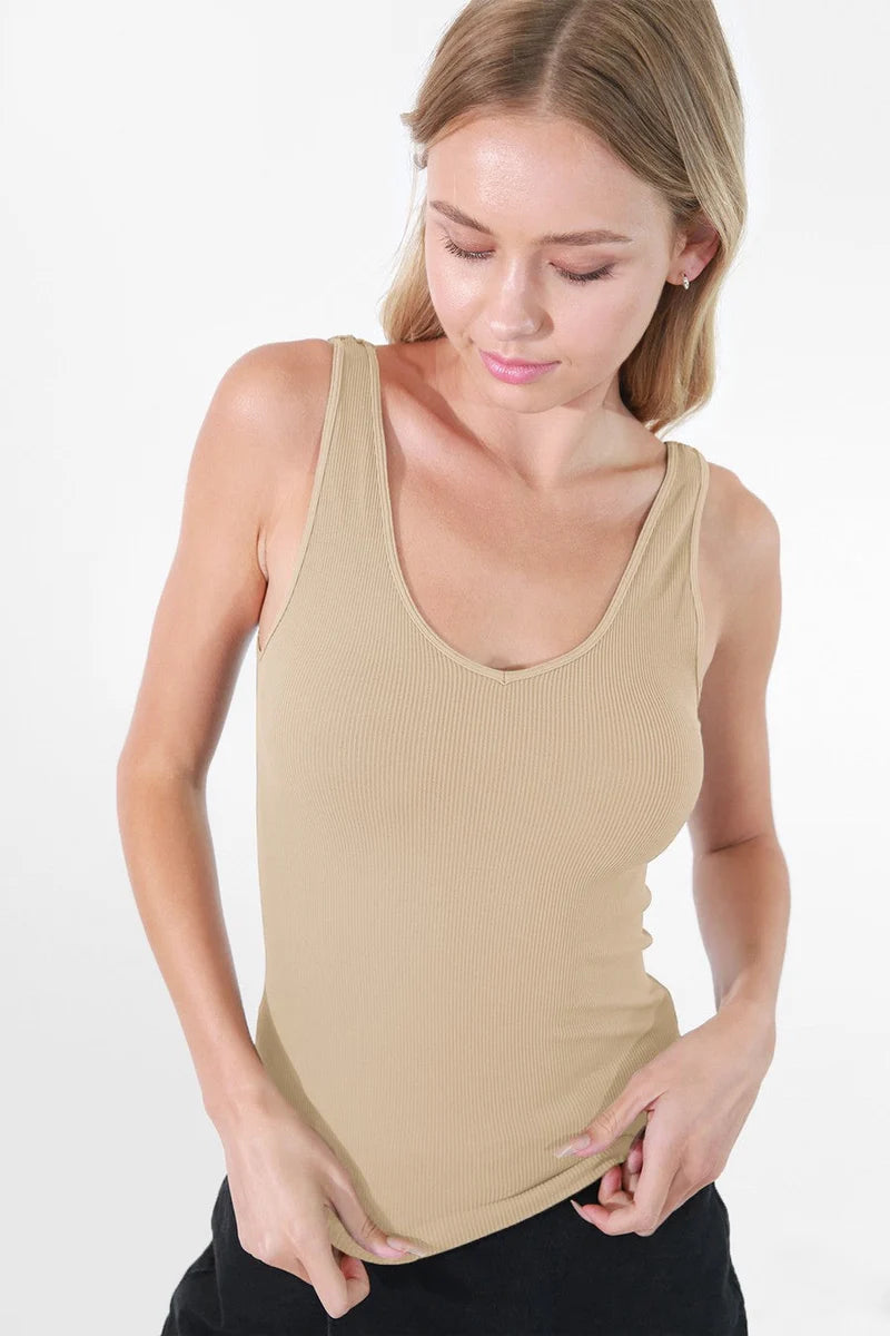 Ribbed Reversible Tank - One Size